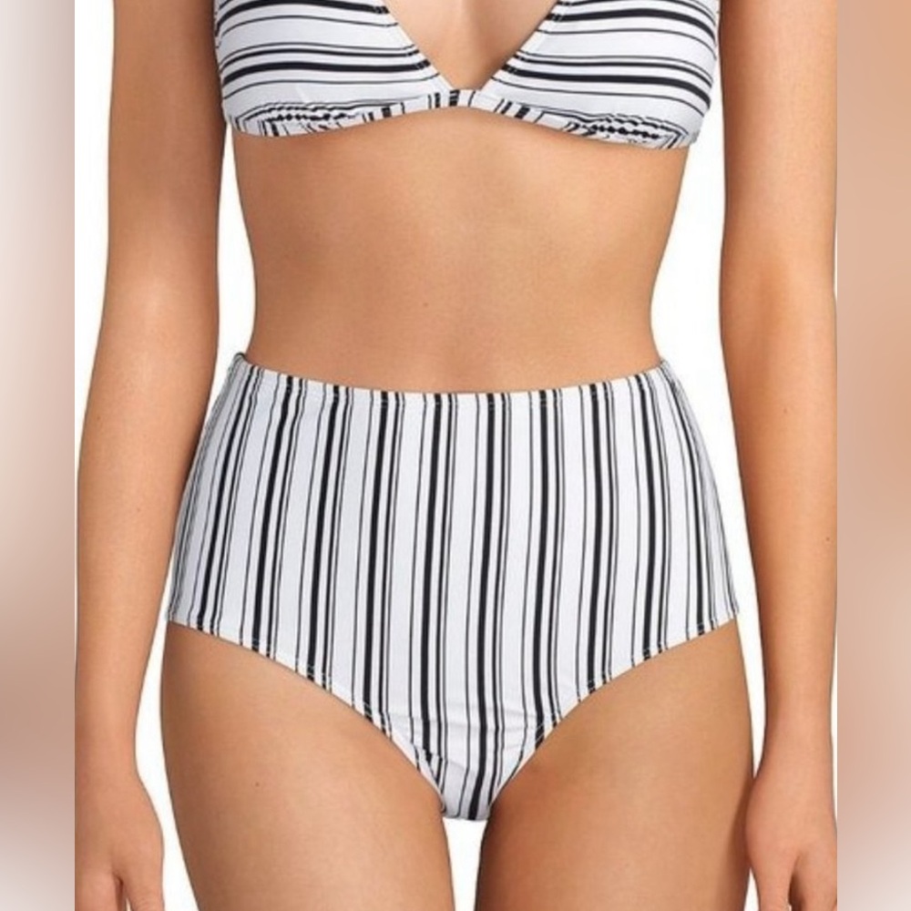 NWT New Cremieux Riviera High Waist Bikini Set Top M/Bottom S $112 E91